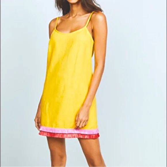 Staud Sonny Fringed Linen-Blend Mini Dress - Picture 4 of 10